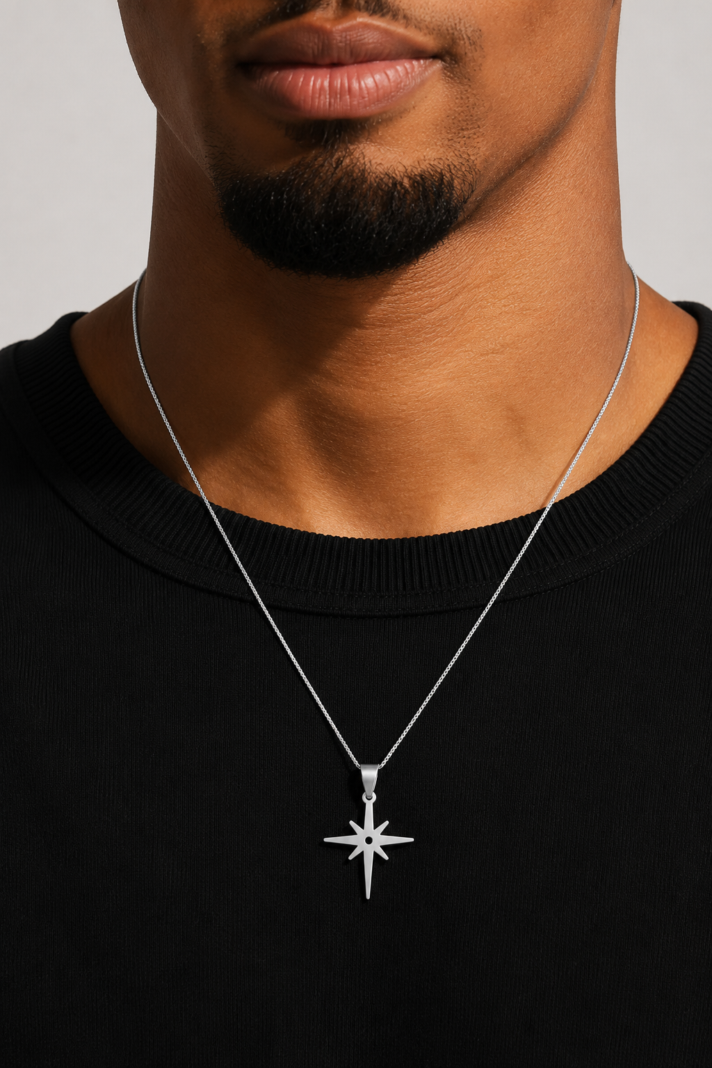 North Star Pendant Necklace — Silver