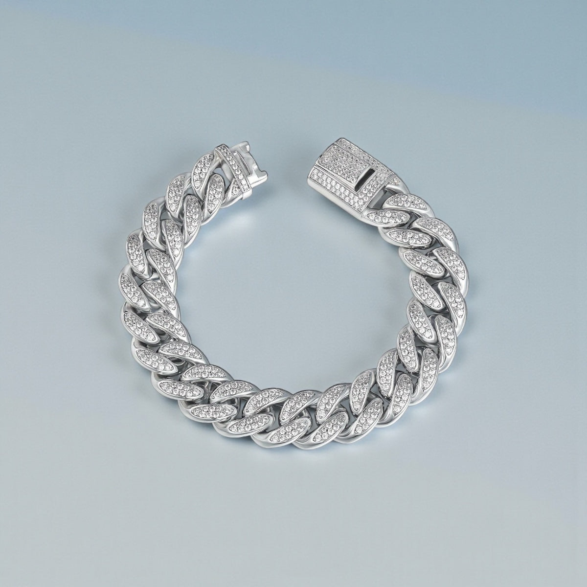 Silver Iced Cuban Bracelet