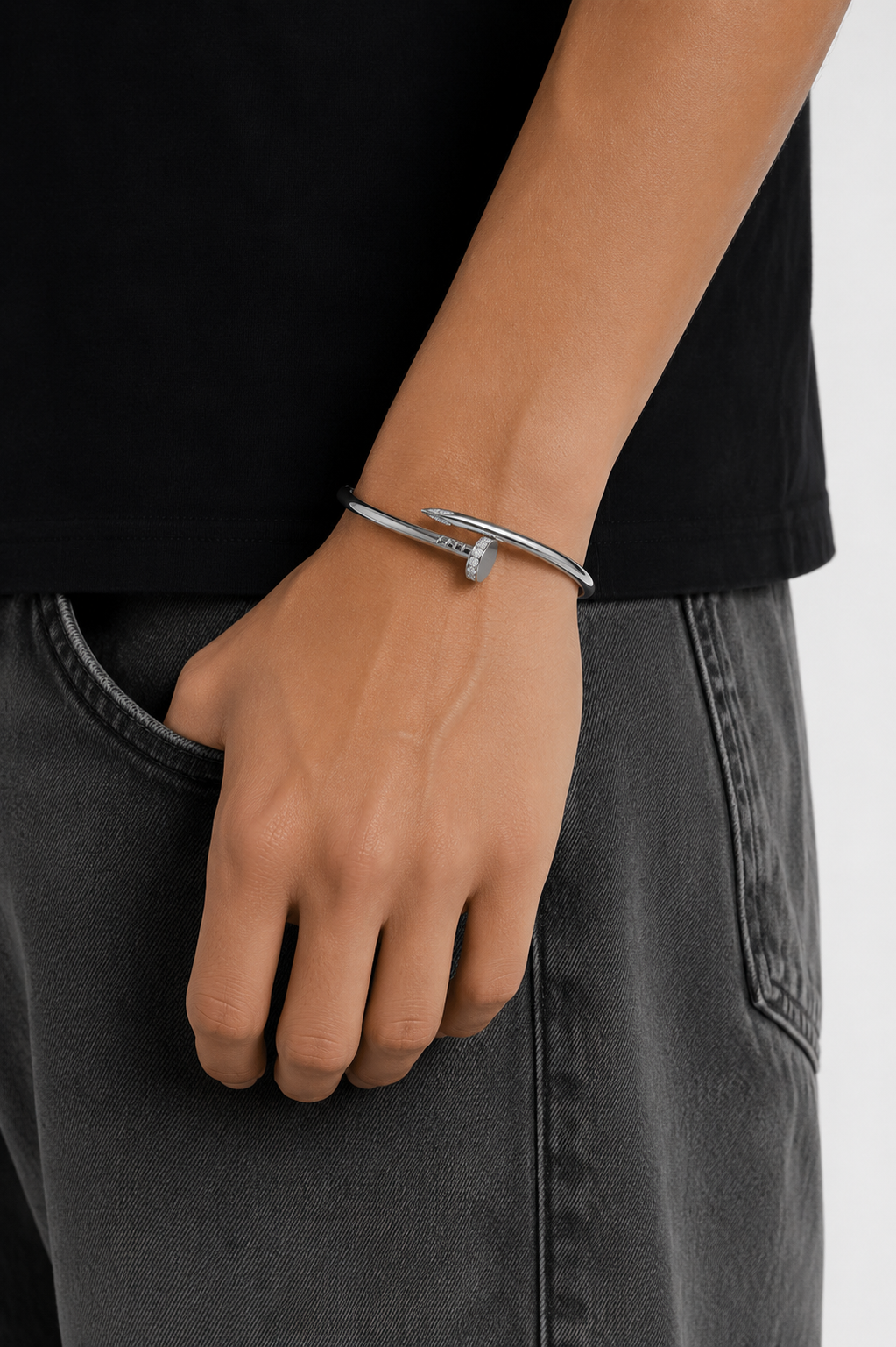 Nail Bangle — Silver