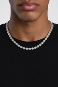 Iced Round Cluster Tennis Chain — Silver