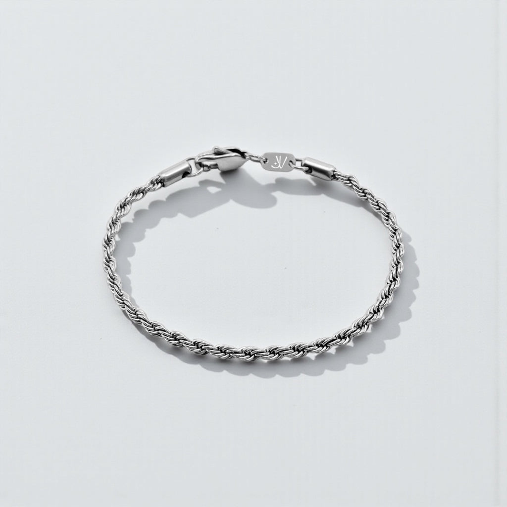 5mm Silver Rope Bracelet