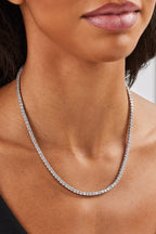 Unisex 3mm Silver Tennis Necklace