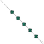 Clover Bracelet — Green On Silver
