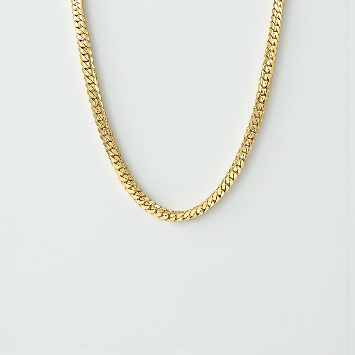 Polished Flat Cuban Chain - Gold