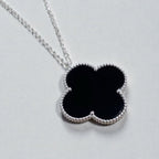 Pendant Black on Silver Motif Necklace