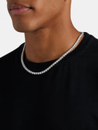 Unisex 5mm Silver Tennis Necklace