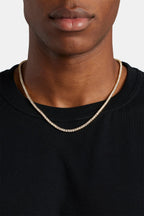 Unisex 3mm Gold-Plated Tennis Necklace