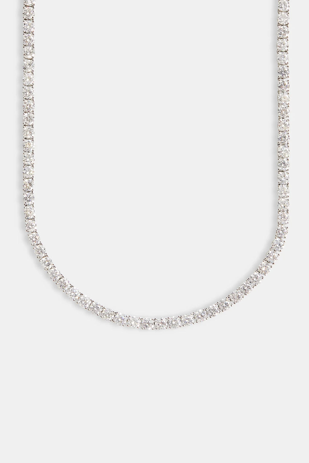 Unisex 5mm Silver Tennis Necklace