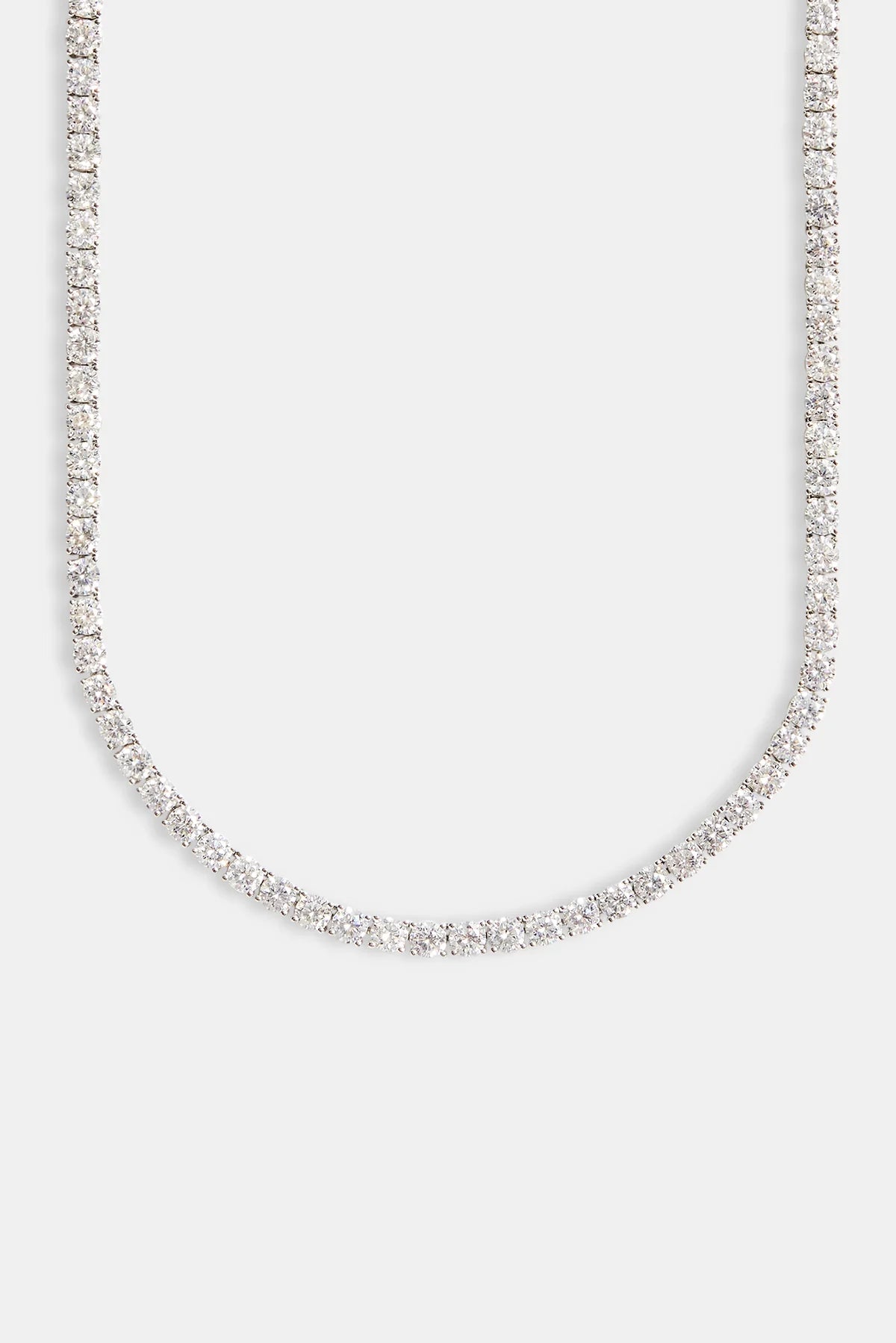 Unisex 5mm Silver Tennis Necklace