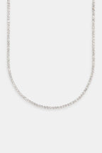 Unisex 3mm Silver Tennis Necklace