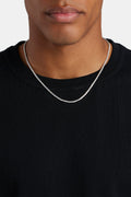 Unisex 2.5mm Silver Tennis Necklace