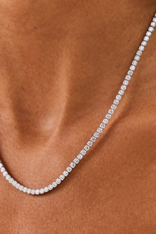 Unisex 2.5mm Silver Tennis Bundle (Necklace + Bracelet)