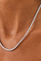 Unisex 2.5mm Silver Tennis Necklace
