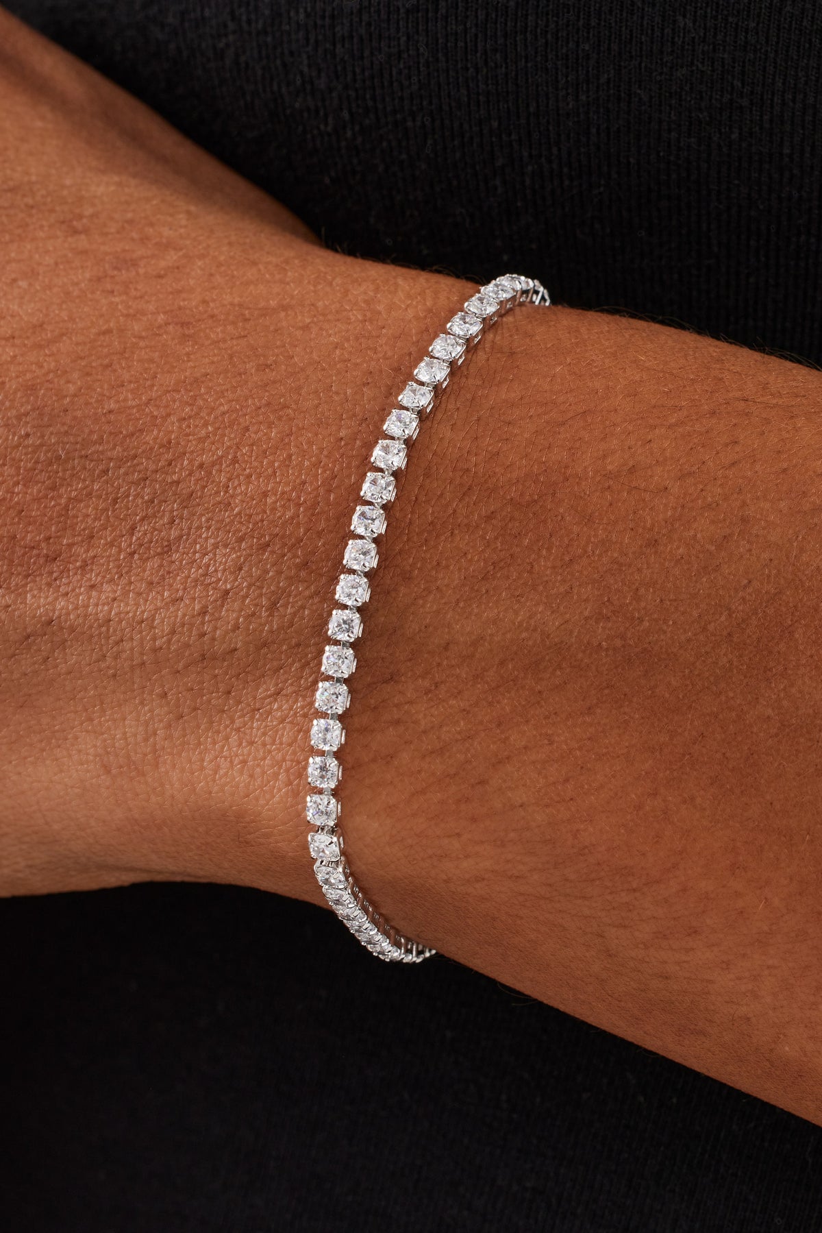 Unisex 2.5mm Silver Tennis Bracelet