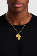 Africa Map Pendant Necklace — Gold