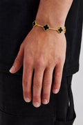 Clover Bracelet — Black On Gold