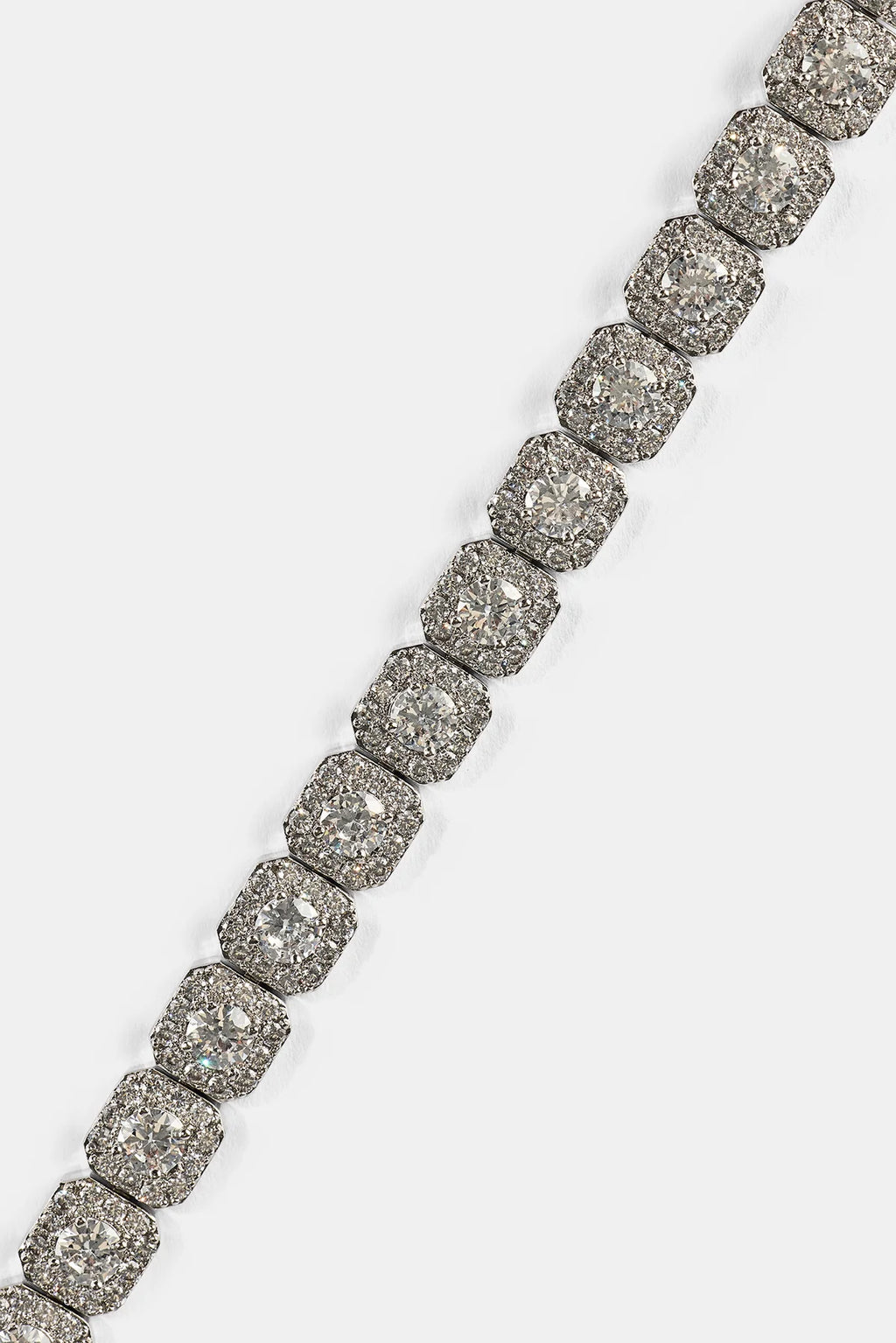 Iced Clustered Tennis Bracelet — Silver