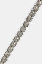 Iced Clustered Tennis Bracelet — Silver