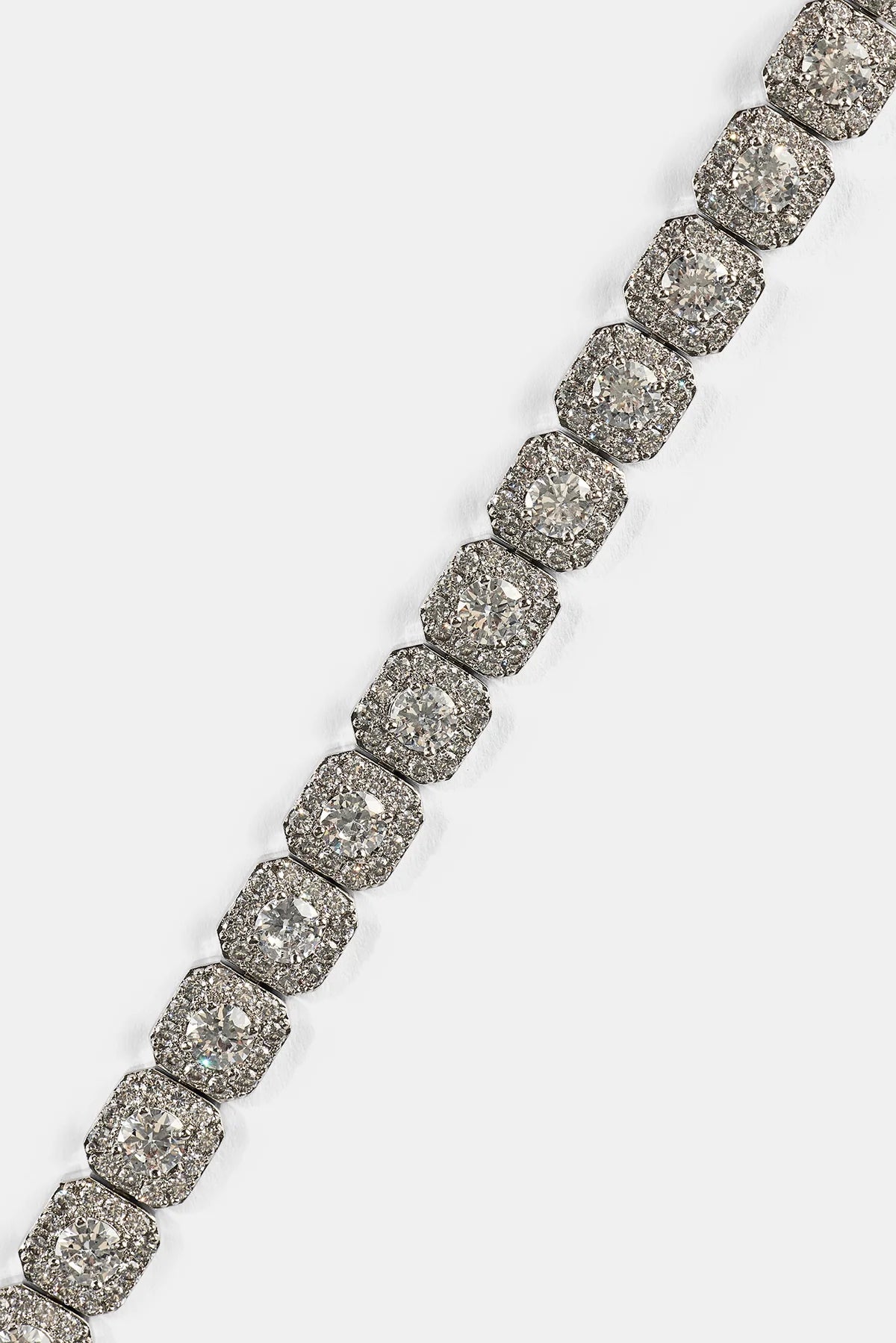 Iced Clustered Tennis Bracelet — Silver