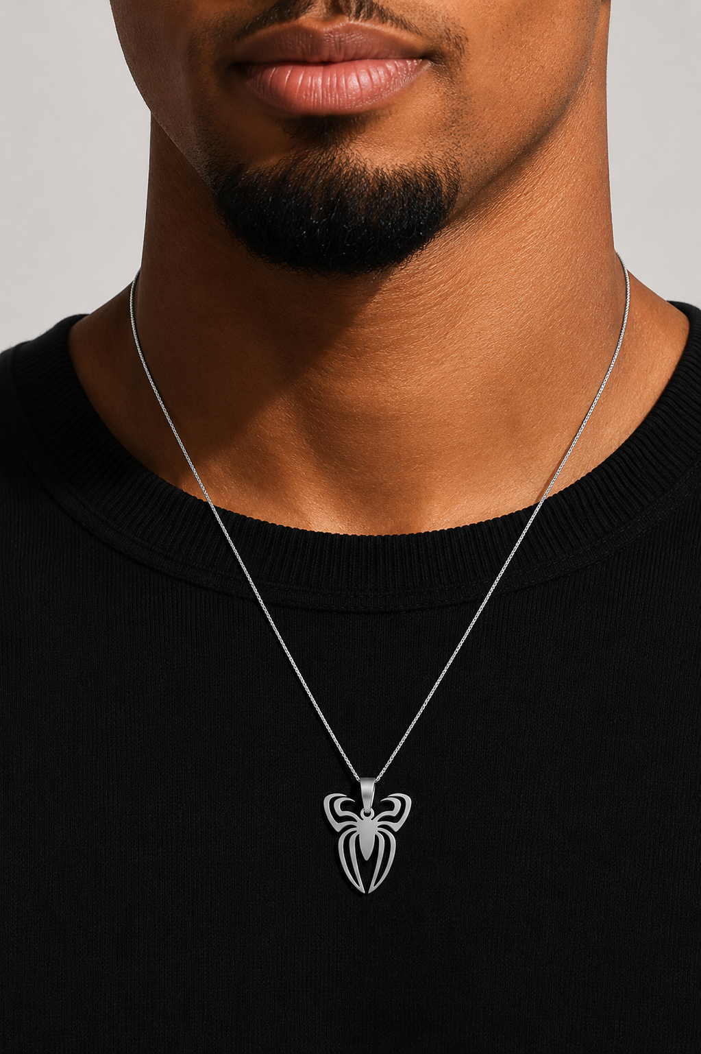 Spider Pendant Necklace — Silver