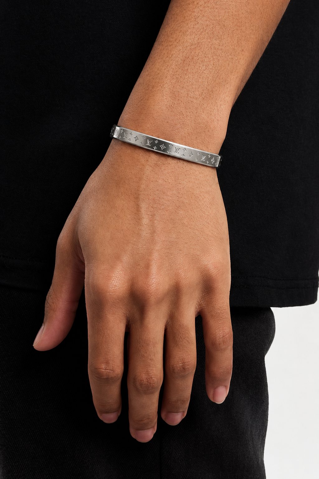Monogram Bangle — Silver (LV Style)